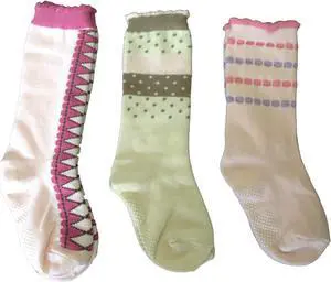 Lian LifeStyle Charming, Cozy & Fancy Children's 3 Pairs Knee High Cotton Socks With a Wide Color & Size Range Size 6M-3Y D