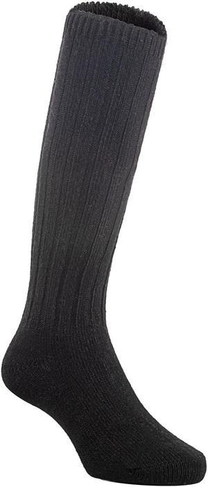 Lian LifeStyle Children's 1 Pair Fascinating Knee High Wool Socks. Resistant, Comfortable and Health Focused FS02 Size 4-6Y  (Black)