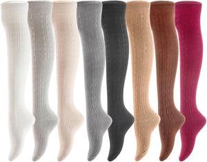 Meso Women's 4 Pairs Pack Truly Beautiful Knee-High Cotton Socks. Soft, Comfortable and Durable Size 6-9 M1024 (Assorted)