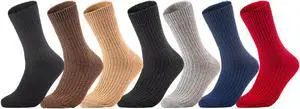 Meso Women's Big Girl's 4 Pairs Comfortable Gorgeous Durable & Breathable Wool Crew Socks for Daily Use FS03 Medium  (Assorted)