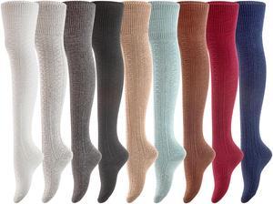 Meso Women's 3 Pairs Awesome Thigh High Cotton Socks, Comfortable, Soft and Super Durable Size 6-9 M1025-05 (Random Color)