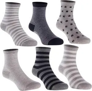 Meso Children's 6 Pairs Premium Quality Apparel Cotton Crew Socks | Non-Sweat Hip and Trendy Durable Kids Socks Size 14-36 Months
