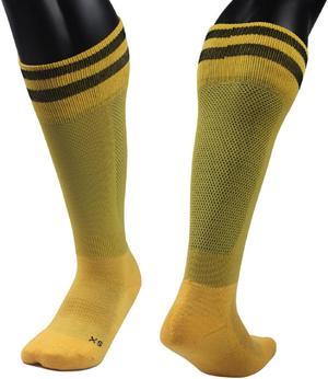 Meso Girl's 1 Pair Ultra Comfortable Lightweight and Breathable Knee High Sports Crew Socks - High Quality Performance Sports Long Socks Size XS(Yellow)