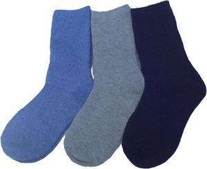 Meso 6 Pairs Unisex Stretchy Wool Socks for Kids | All-Season Children’s Sturdy and Thermal Toddler Socks Plain CGF Size 0M-1Y (Blue, Gray, Navy)