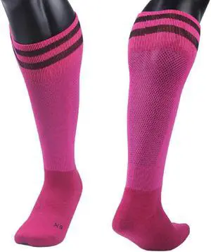 Meso Men's 2 Pairs Extremely Durable Knee High Sports Socks - Fitness & Workout Clothing, Gym, Gear or Fashion Socks XL003 Size M(Rose)
