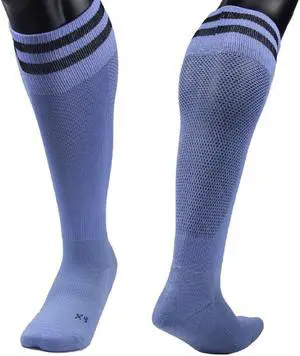 Meso Girl's 2 Pairs Ultra Comfortable Lightweight and Breathable Knee High Sports Crew Socks - High Quality Performance Sports Long Socks Size S(Light Blue)