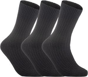 Lian LifeStyle Ultralight, High-Performance & Great Activewear Men's 3 Pairs Breathable Wool Crew Socks For All Season and Weather Size 6-9(DarkGray)