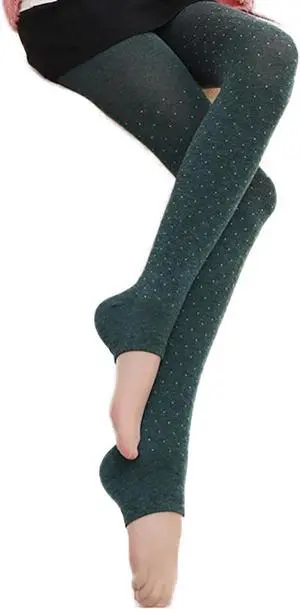 Lian LifeStyle Women's 2 Pairs Ultra Comfy Spandex Leggings - Breathable Lightweight Stretchy & Cool Active Wear XS/S/One Size (Green)