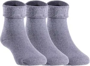 Lian LifeStyle Boy's 3 Pairs Fascinating Knee High Wool Socks. Resistant, Comfortable and Health Focused 6M-12M (Grey)