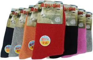 Lian LifeStyle Women's 1 Pair Cute , Cozy Wool Crew Socks For Healthy Feet. Perfect Fit with a Wide Range of Colors Size 6-9 (Blue)