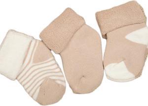Lian LifeStyle Premium Unisex Children 3 Pairs Cotton Crew Socks. Lightweight and Effective Crew Socks Sweat Absorbent Size0-12M(Beige)