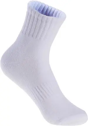 Lian LifeStyle Top Quality Children's 3 Pairs Sports Crew Socks Great for Sports: Running, Basketball, Soccer Size  L0105  L 12Y-15Y  (White)