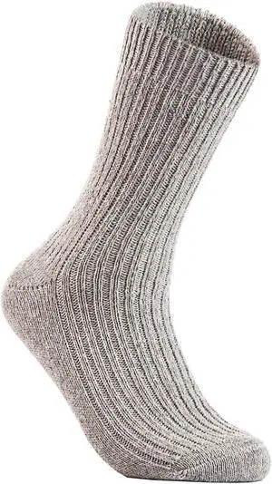 Lian LifeStyle Ultralight, High-Performance & Great Activewear Men's 2 Pairs Breathable Wool Crew Socks For All Season and Weather Size 6-9(LightGray)