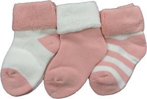 Lian LifeStyle Cool & Fun Baby Girl's 3 Pairs Cotton Crew Socks Lightweight, Effective and Sweat Absorbent XS Size 6M-12M (Pink)