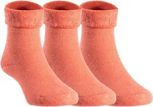 Lian LifeStyle Children's 3 Pairs Fascinating Knee High Wool Socks. Resistant, Comfortable and Health Focused 6M-12M (Orange)