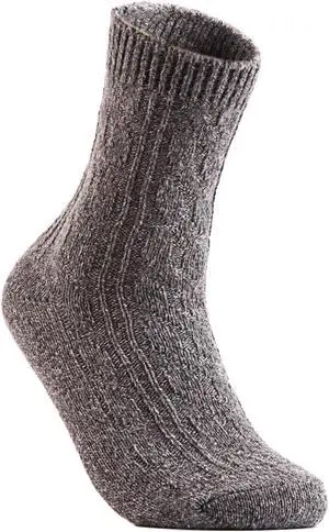 Lian LifeStyle Big Girl's Women's 6 Pairs Supersoft, Fuzzy and Cozy Wool Blend Crew Socks Suitable as an Active Wear Size 6-9 HR1613(Grey)