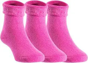 Lian LifeStyle Children's 3 Pairs Fascinating Knee High Wool Socks. Resistant, Comfortable and Health Focused 12M-24M (Rose)