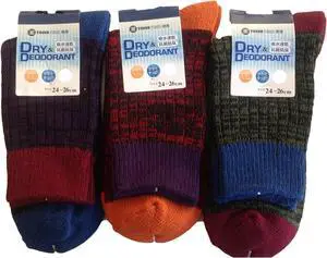 Lian LifeStyle Attractive Women's 3 Pairs Mid Calf Cotton Crew Socks With Super High Quality Soft Fibers Size 6-9 (Assorted)
