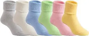 Lian LifeStyle Super Cute Unisex Children 6 Pairs Cotton Crew Socks Comfortable, Fancy, and Healthy ZM01 Size (1Y-3Y) Multi Color