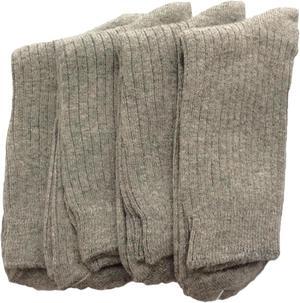 Lian LifeStyle Ultralight Men's 4 Pairs Wool Crew Socks Sweat Absorbent- Great Activewear For Fun Sports, all Season&Weather HR16114 Size 6-9 - (Grey)