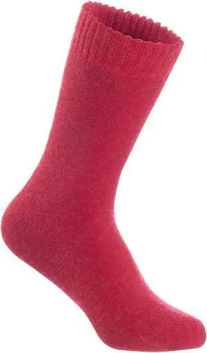 Lian LifeStyle Cute, Perfect Fit, Cozy Women's 2 Pairs Wool Crew Socks  With a Wide Range Of Colors  Size 6-9(Red)