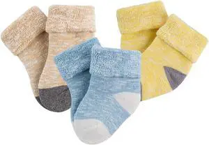 Lian LifeStyle Premium Children's 6 Pairs Cotton Crew Socks Durable & Top Quality Kids Socks LZM03 Size 6 Month-12 Month (Baby Boy)