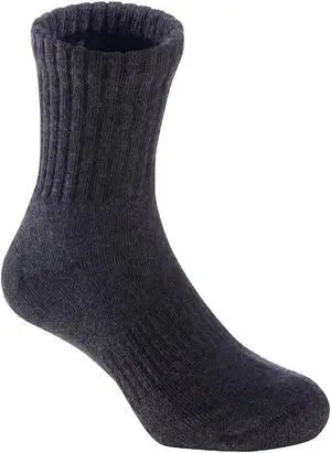 Lian LifeStyle Top Quality Children's 3 Pairs Sports Crew Socks Great for Sports: Running, Basketball, Soccer L0105 Size XS 3Y-5Y (Grey)