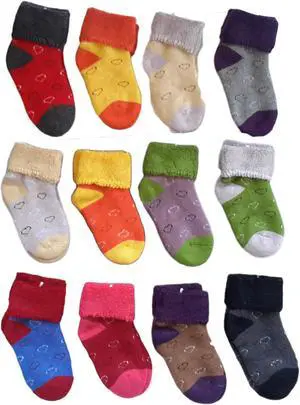 Lian LifeStyle Fascinating 3 Pairs Children Knee High Wool Socks. Resistant, Comfortable And Health Focused Size1Y-3Y Random Boy Color