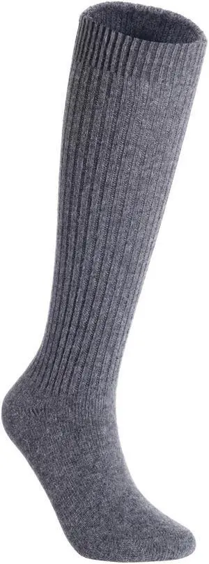Lian LifeStyle Women's 1 Pair Exceptional Knee High Wool Socks Non-Slip, Cozy and Cool FS05 Size 6-9(Grey)