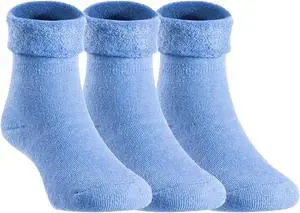 Lian LifeStyle Boy's 3 Pairs Fascinating Knee High Wool Socks. Resistant, Comfortable and Health Focused 12M-24M (Blue)
