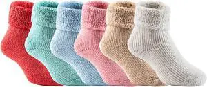 Lian LifeStyle Perfect Fit Women's 3 Pairs Wool Crew Socks For Healthy Feet. Cozy, Cute, and Comfortable LK1602 Size 6-9(Assorted)