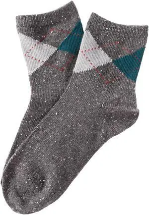 Lian LifeStyle Attractive Women's 5 Pairs Mid Calf Cotton Crew Socks With Super High Quality Soft Fibers HR1780 Size 6-9 (Assorted)