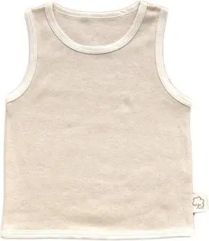 Lian LifeStyle Adorable Infant Baby's 1 PK Organic Cotton Tank Top, Designed Baby Apparel as Infant Tank Top for Baby Boy And Girl Beige Ivory Size (0-6M) Beige