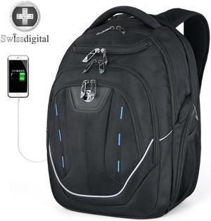 Swissdigital Design Carrying Case Backpack Travel Notebook Multipurpose Accessories Black J16BT1