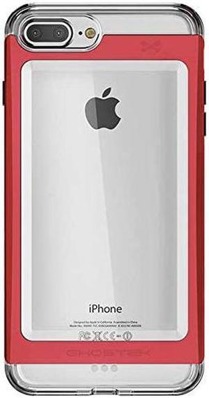 Ghostek Cloak Clear iPhone 7 Plus iPhone 8 Plus Case with Slim Metal Bumper Design Shockproof Heavy Duty Protection Wireless Charging 2017 iPhone 8 Plus 2016 iPhone 7 Plus 55 Inch  Red