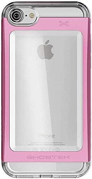 Ghostek Cloak Clear iPhone SE 2020, iPhone 8, iPhone 7 Case with Metal Bumper Design Shockproof Heavy Duty Protection Wireless Charging 2020 iPhone SE, 2017 iPhone 8, 2016 iPhone 7 (4.7 Inch) - Pink