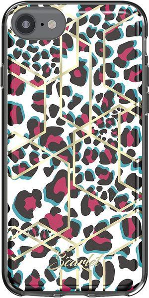 Scarlet Pink Leopard iPhone SE (2020) Case with Slim Sleek Stylish Protective Design and Shiny Gold Accents Phone Cover Designed for iPhone SE (2nd Gen), iPhone 8, iPhone 7 (4.7 Inch) (Pink Leopard)