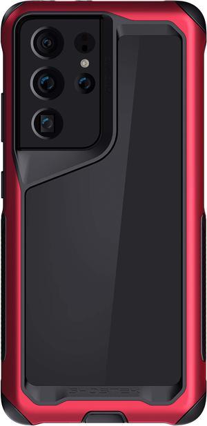 Ghostek Atomic Slim Designed for Galaxy S21 5G Case with Protective Metal Bumper Made of Super Tough Lightweight Military Grade Aluminum Alloy for 2021 Samsung Galaxy S21 5G (6.2 Inch) (Phantom Red)