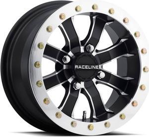 Raceline Mamba Beadlock 12x7 4x137 10et Black Machined Face wheel