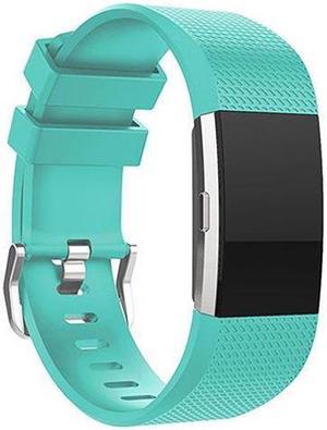 Replacement Wristband Bracelet Strap Band for Fitbit Charge 2 Classic Buckle  Teal  Large