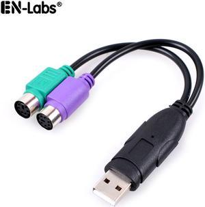 PS2 USB Adpater,USB Male to PS/2 Female Splitter Mouse Keyboard PS2 Converter Extension Cable,KVM Barcode Scanner PS/2 to USB