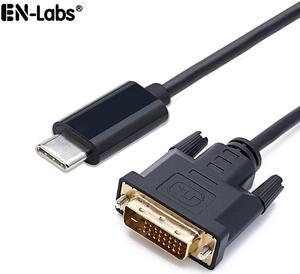 EnLabs USBC2DVI6FT USB C to DVI Cable, (DP Alt Mode) USB 3.1 Type-C Thunderbolt 3 to DVI(24+1) Adapter Converter,Compatible with MacBook Pro,ChromeBook Pixel,Samsung S8,iPad Pro 2018 - 1920x1080p -6FT