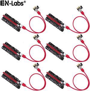 PCIe Riser Cable 1X to 16X Graphics Extension for GPU Mining Powered Riser Adapter Card, 60cm USB 3.0 Cable,PCI Express X1 to X16 GPU Mining Card, TWO 6Pin and Molex 3 Power Options-6pcs/Lot