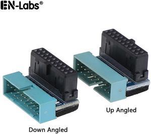 EnLabs U320PINAD90D USB 3.0 Motherboard 20pin Header Male to Female Extension Adpaters UP & Down Angled 90 Degre Adpater Included ,USB3.0 19pin/20pin Extender Connector for Motherboard Mainboard