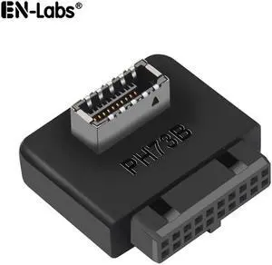 USB 3.0 / 3.1 Gen 2 IDC 20Pin to USB 3.1/3.2 Type-E A-Key Motherboard Internal USB Header Adapter Converter for Type C Front Panel Chassis Bracket (Reverse Type-90 degree)