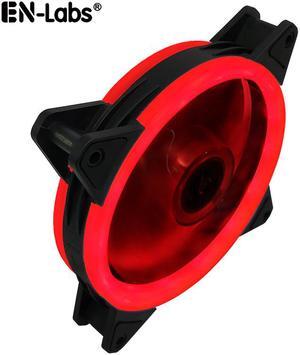 EnLabs Solar Eclipse Serial 12CM Light Loop PC Computer 16dB Ultra Silent 4pin+3pin Case Fan w/ Anti-Vibration Rubber Pads,120x120x25mm Case Fan w/ Red LED