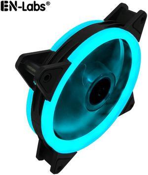 EnLabs Solar Eclipse Serial 12CM Light Loop PC Computer 16dB Ultra Silent 4pin+3pin Case Fan w/ Anti-Vibration Rubber Pads,120x120x25mm Case Fan w/ Blue LED
