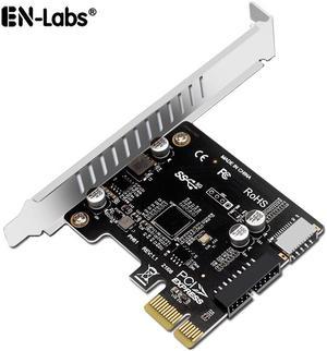 EN-Labs PCIe to USB 3.2 5Gbps Type-E A Key & USB 3.0 20Pin Motherboard Header Expansion Card for Front Panel ,PCIe Express to USB Internal Connector 20 Pin Adapter