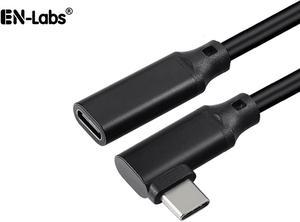 EnLabs USB10GCMF1M90 USB Type C Male to Female Adapter,USB-C USB 3.1 Type-C  Right & Left Angled 90 Degree Male to Female 3A/10Gbps Extension Cable for Laptop & Tablet & Mobile Phone - 3.3FT,Black