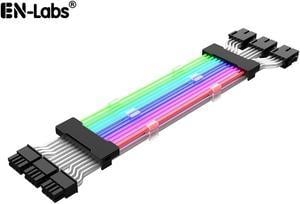 EN-Labs ARGB 3x 8-Pin GPU Power Cable,PCIe 8 Pins 5V/3Pin Addressable RGB Power Extension Cables - ARGB Sync GPU Three  8Pin Internal Power Extension Cords -10.43 Inches